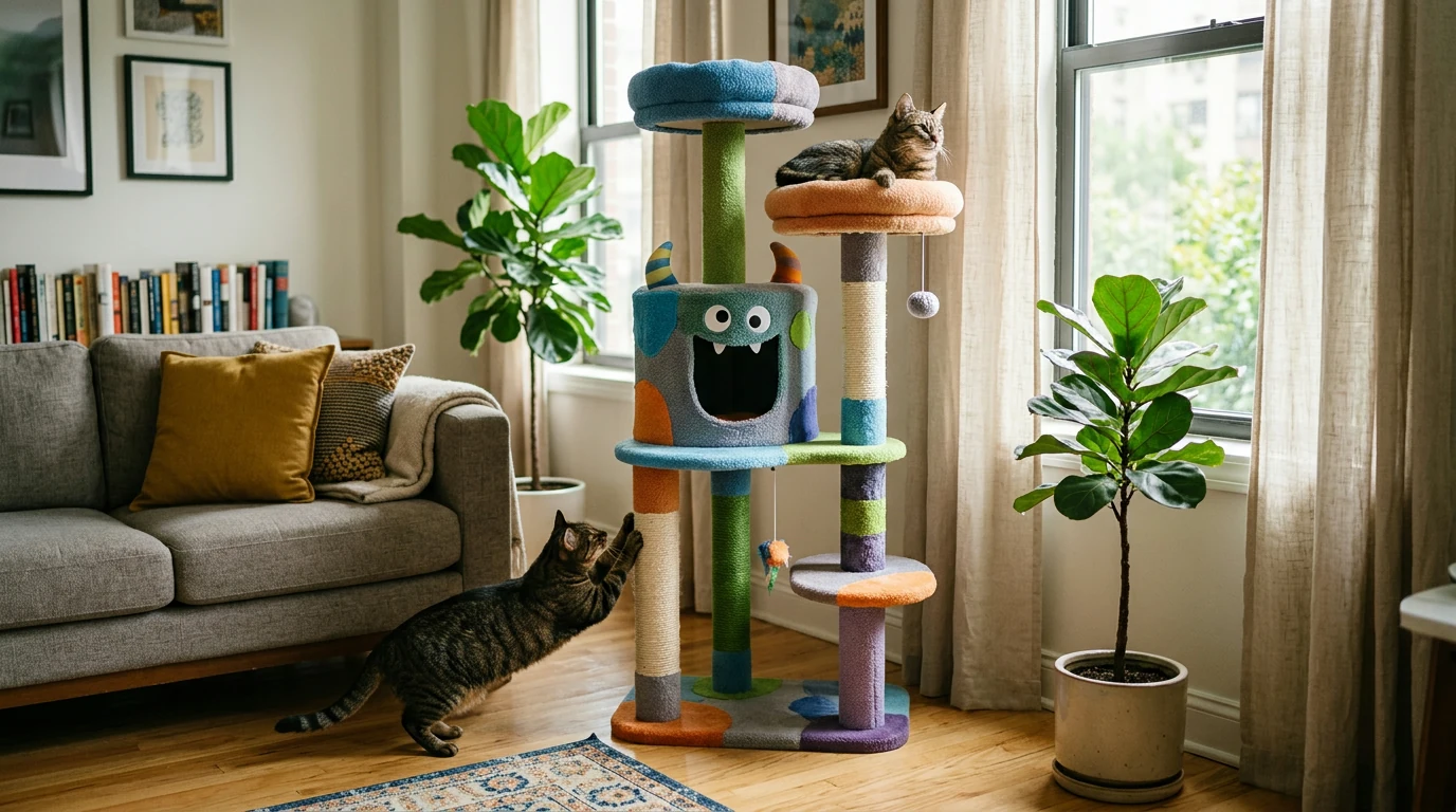 Monster-Themed Cat Tree Tower: Setup, Placement & Care